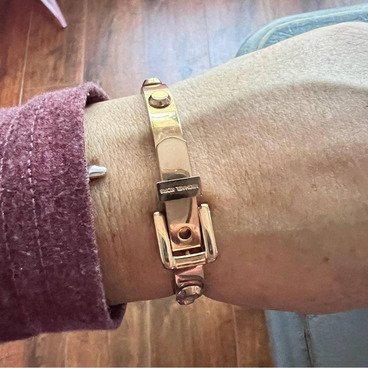 Michael kors rose coloured buckle bangle on sale