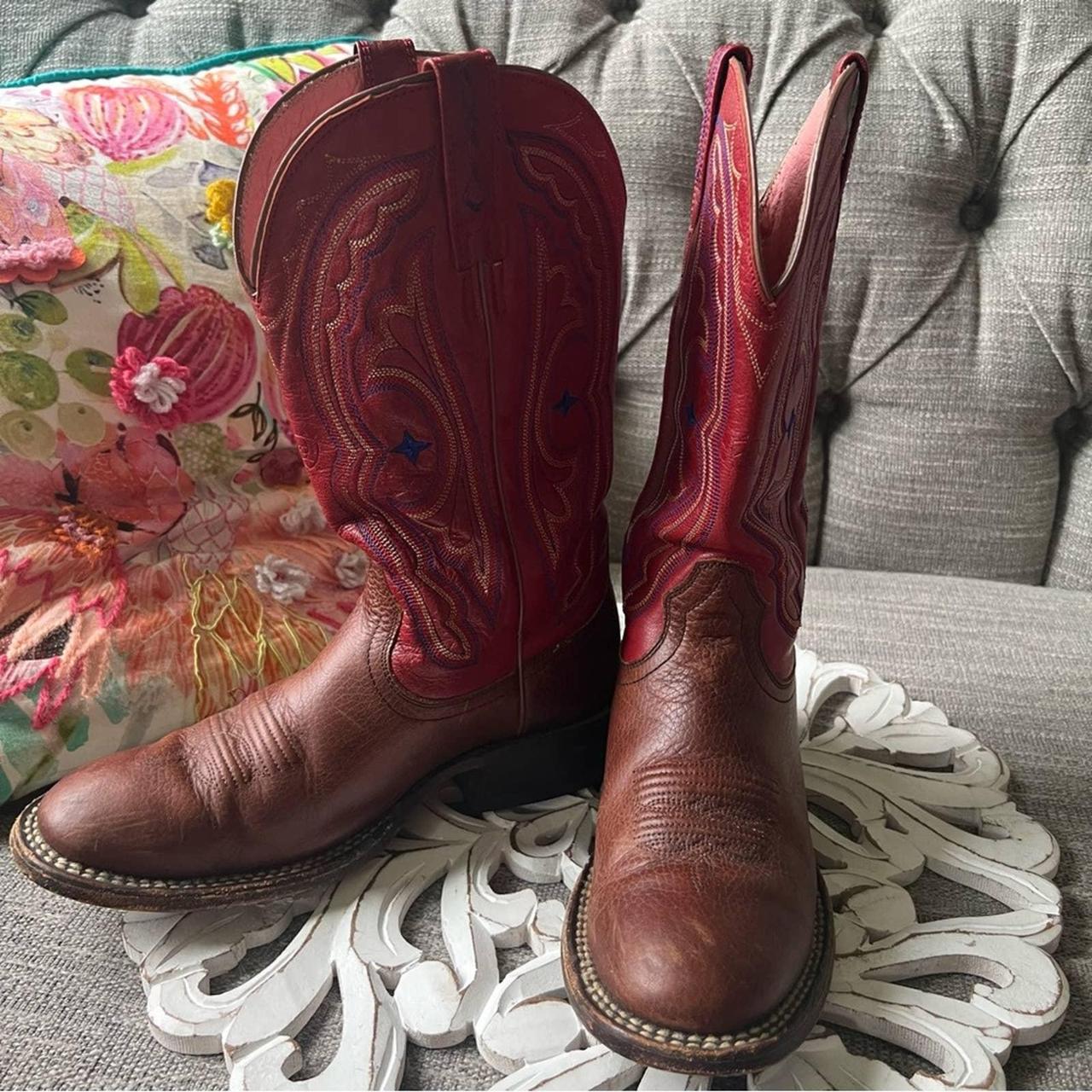 Ariat red shop cowboy boots