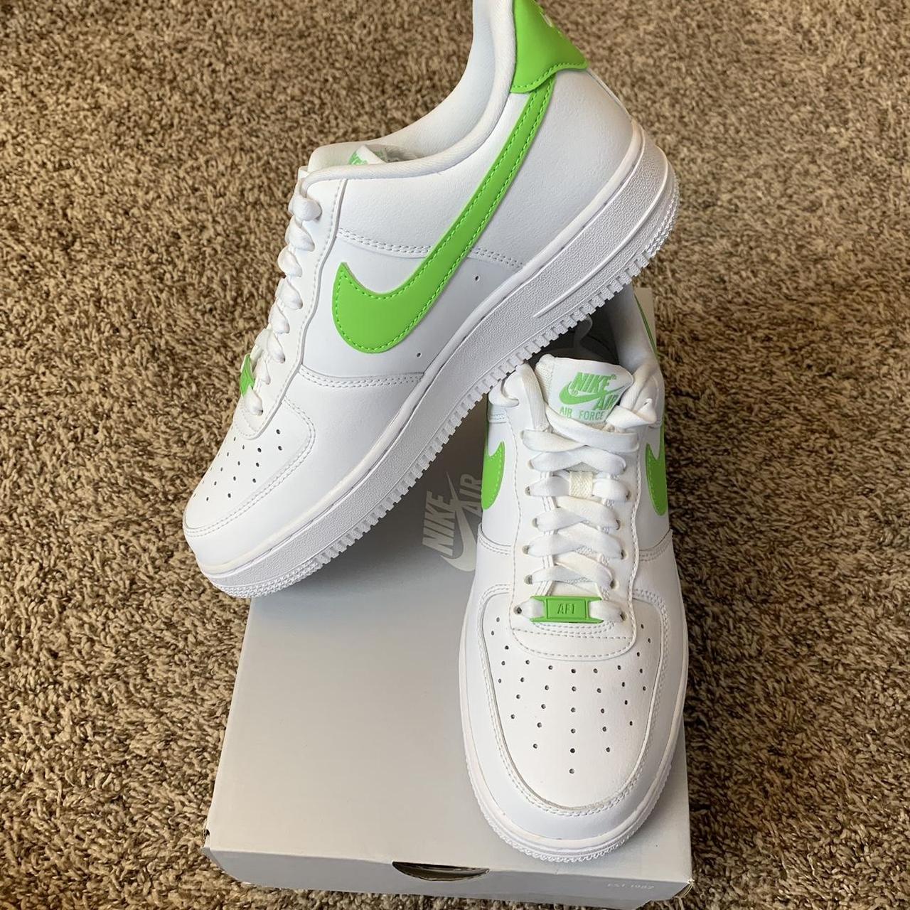 nike air force lime green tick