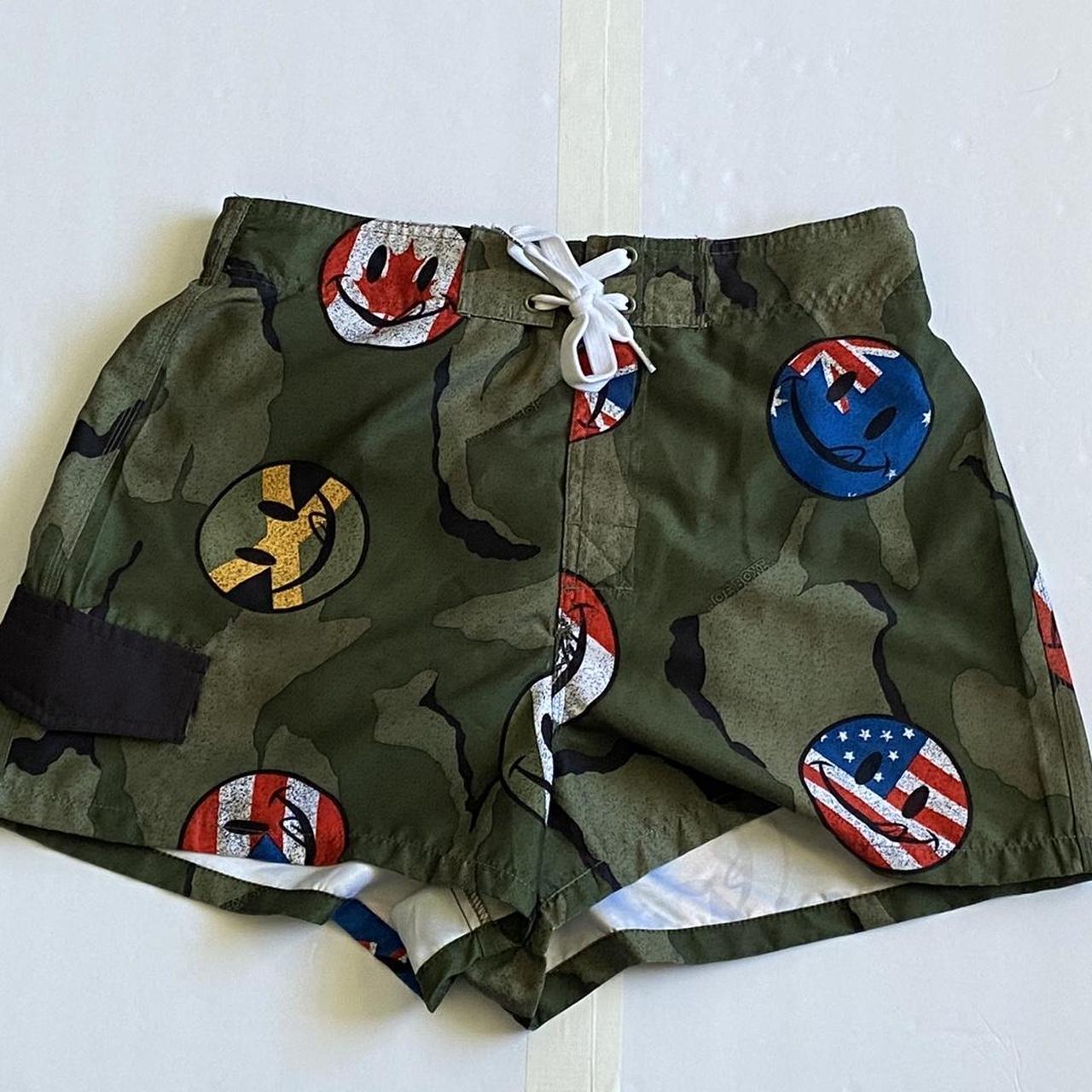 Joe Boxer army green/camouflage board shorts Depop
