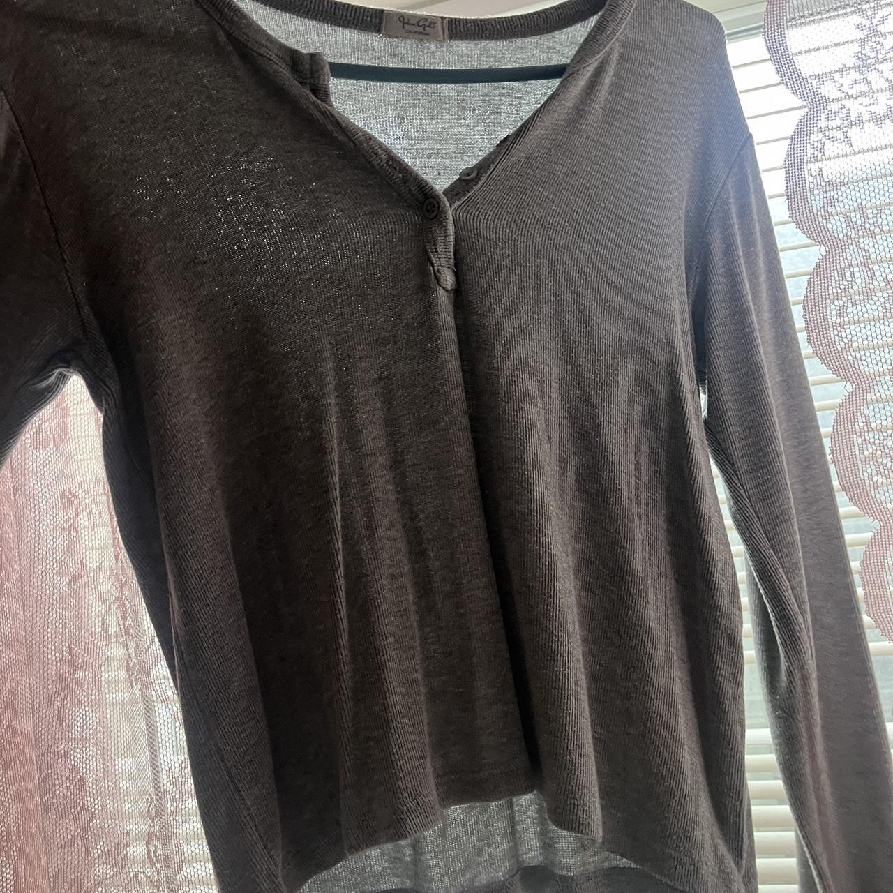 heather gray long sleeve brandy melville thermal - Depop