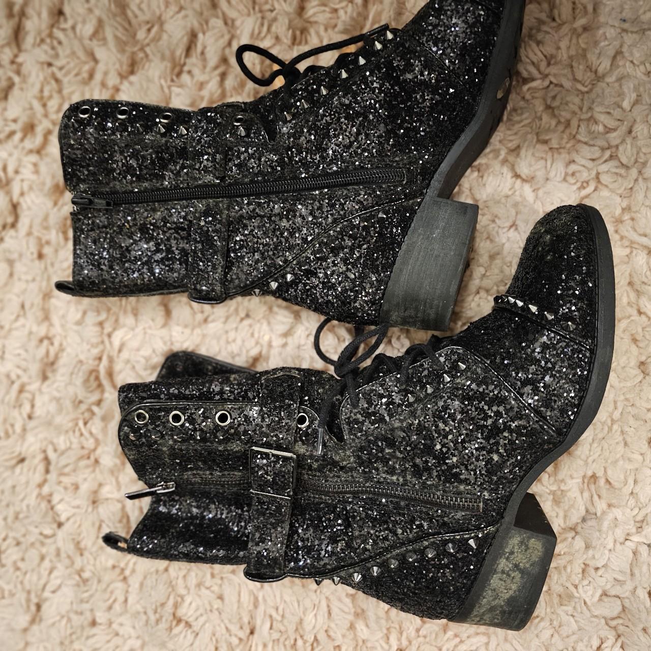 sparkly combat boots