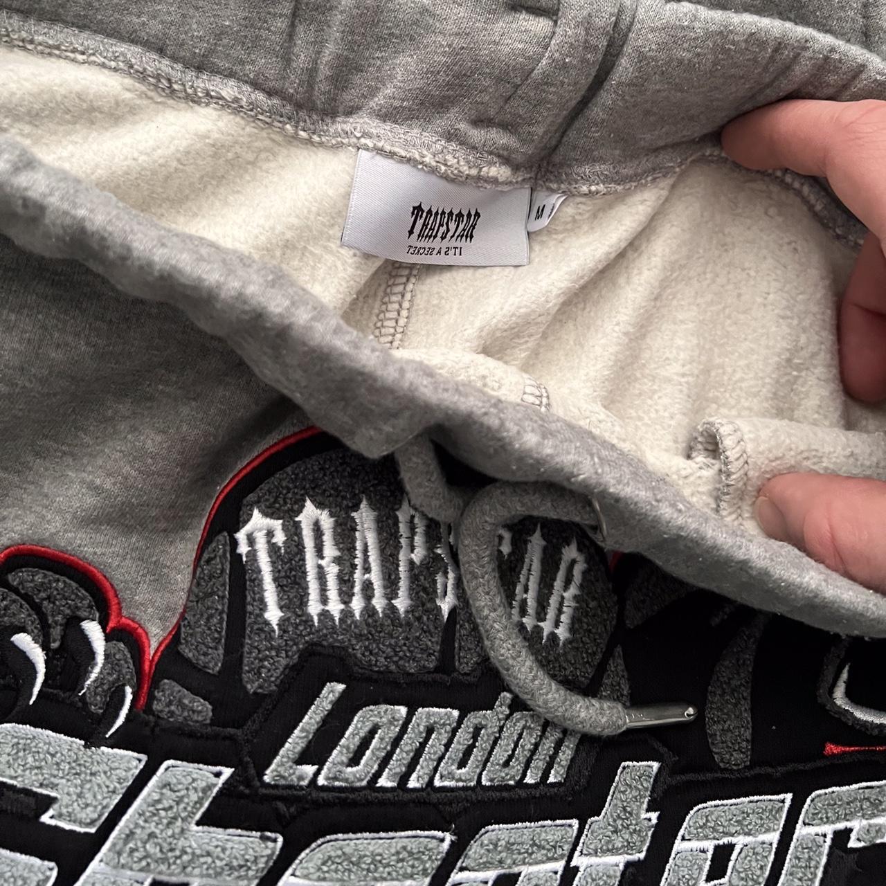 Trapstar Men's Grey and Red Hoodie | Depop