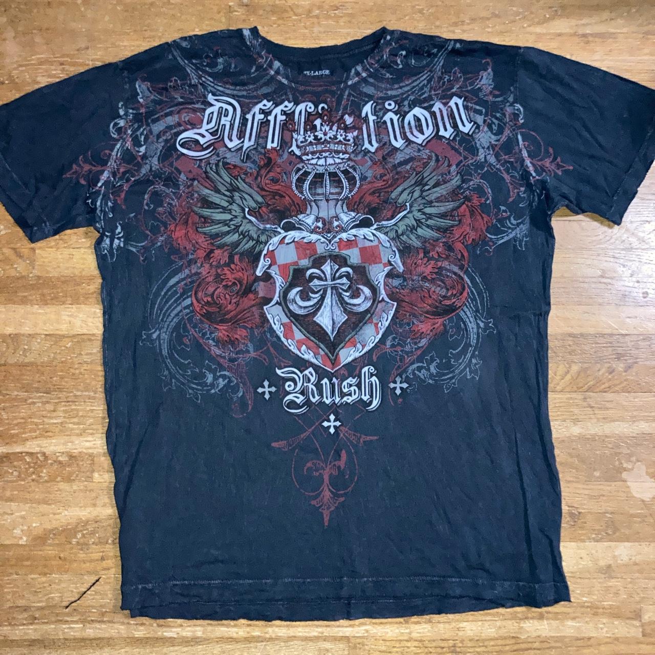 affliction t shirt, it looks old idk how to tell.... - Depop