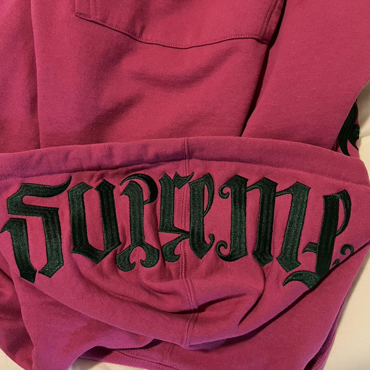 Purple Supreme 'Fuck You' Ambigram Logo Hoodie Open - Depop