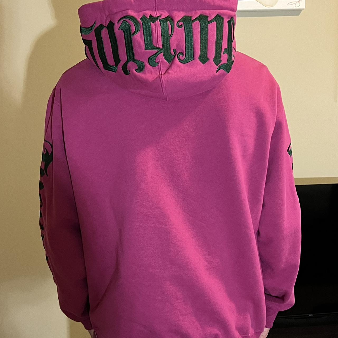 Supreme Ambigram Hooded Sweatshirt - Raspberry -...