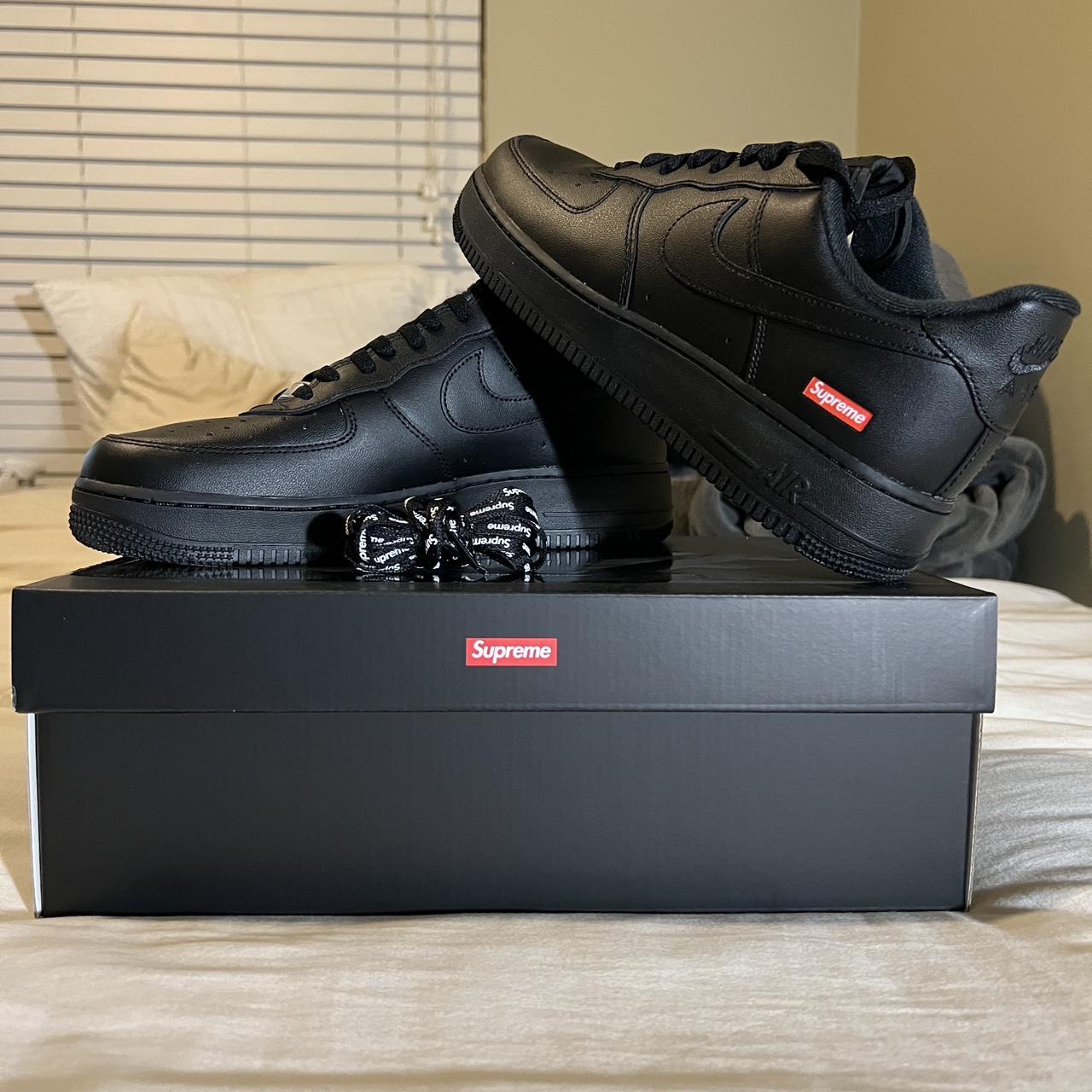 Nike Air Force 1 Low Supreme Box Logo Black | Size 9.5, Sneaker
