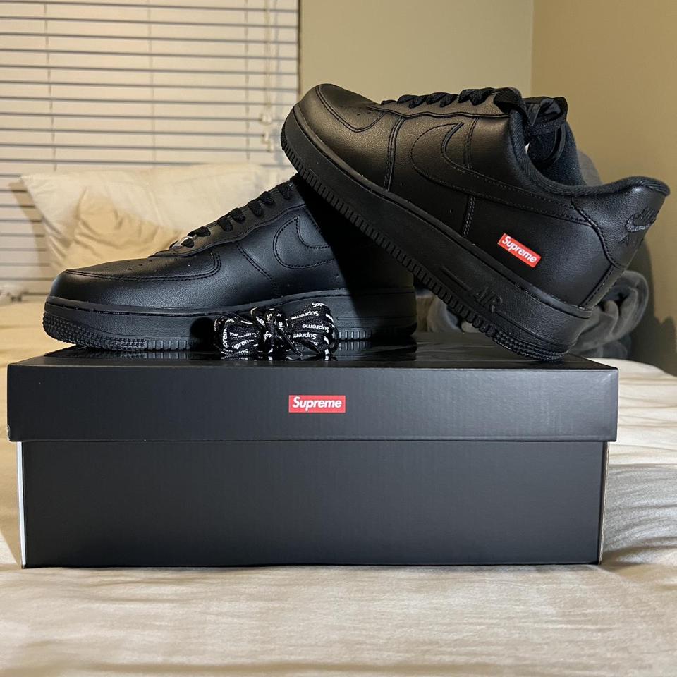 Supreme®/Nike® Air Force 1 Low 2023 - Black - 9.5 US - Depop