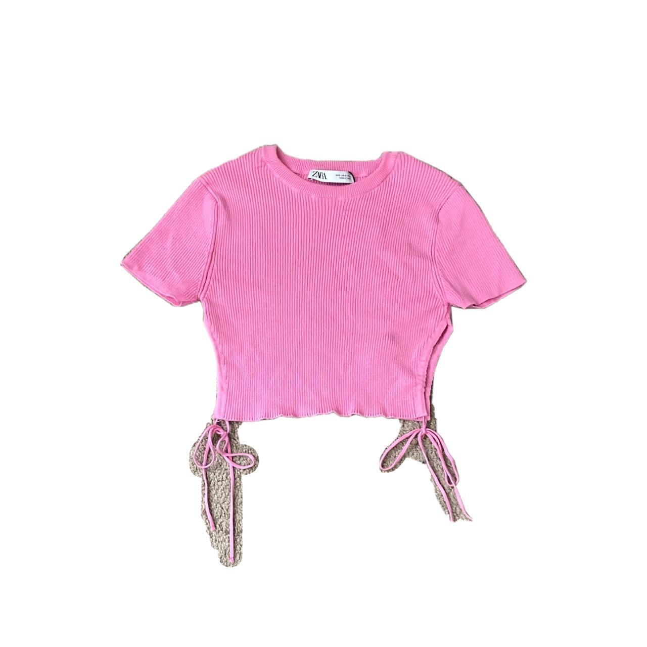 Zara Women's Pink Croptop Depop