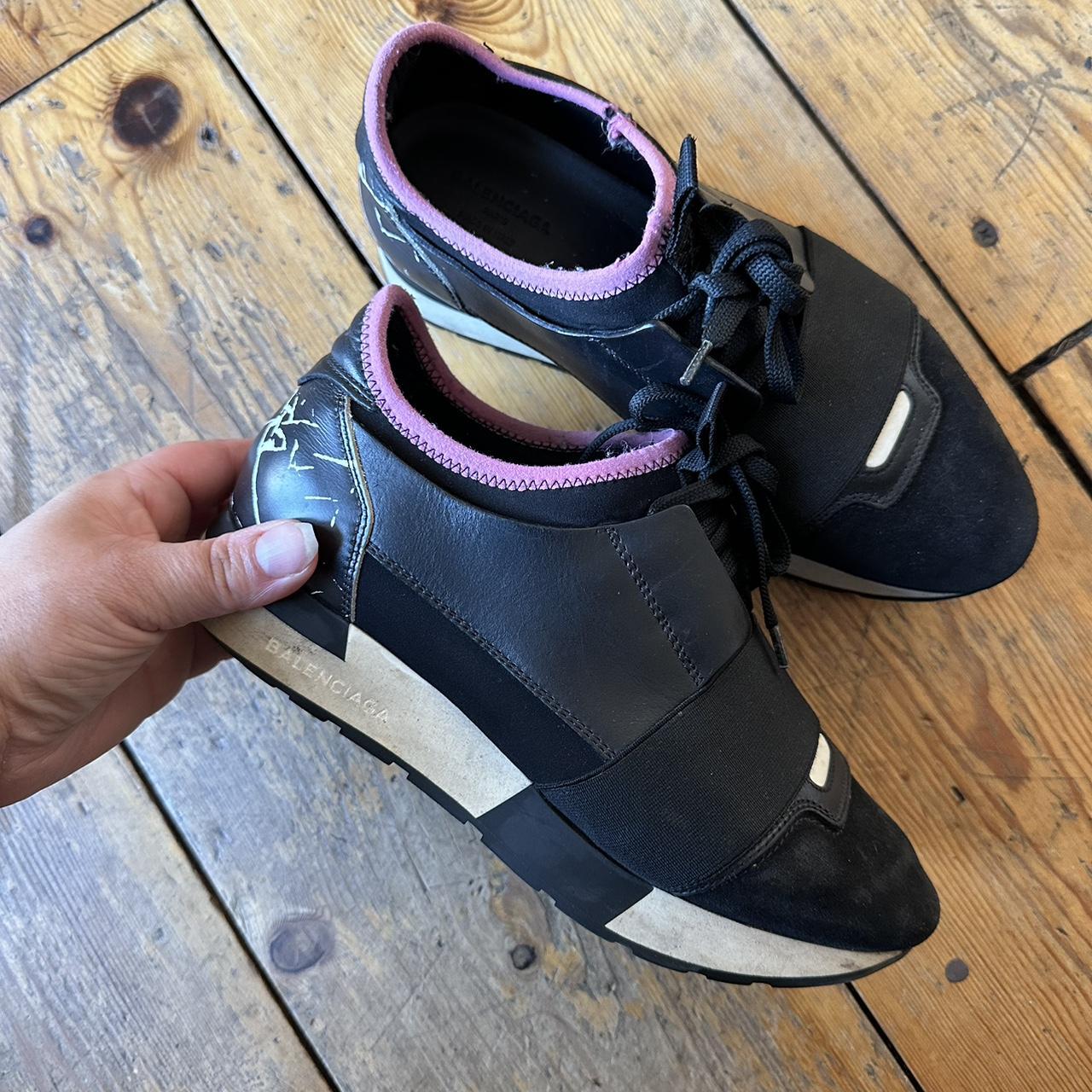 balenciaga race runners on feet