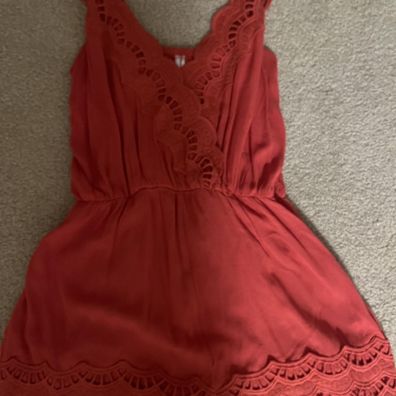 Women's Romper - Red/Pink - M – Orange boho rompe… - image 1