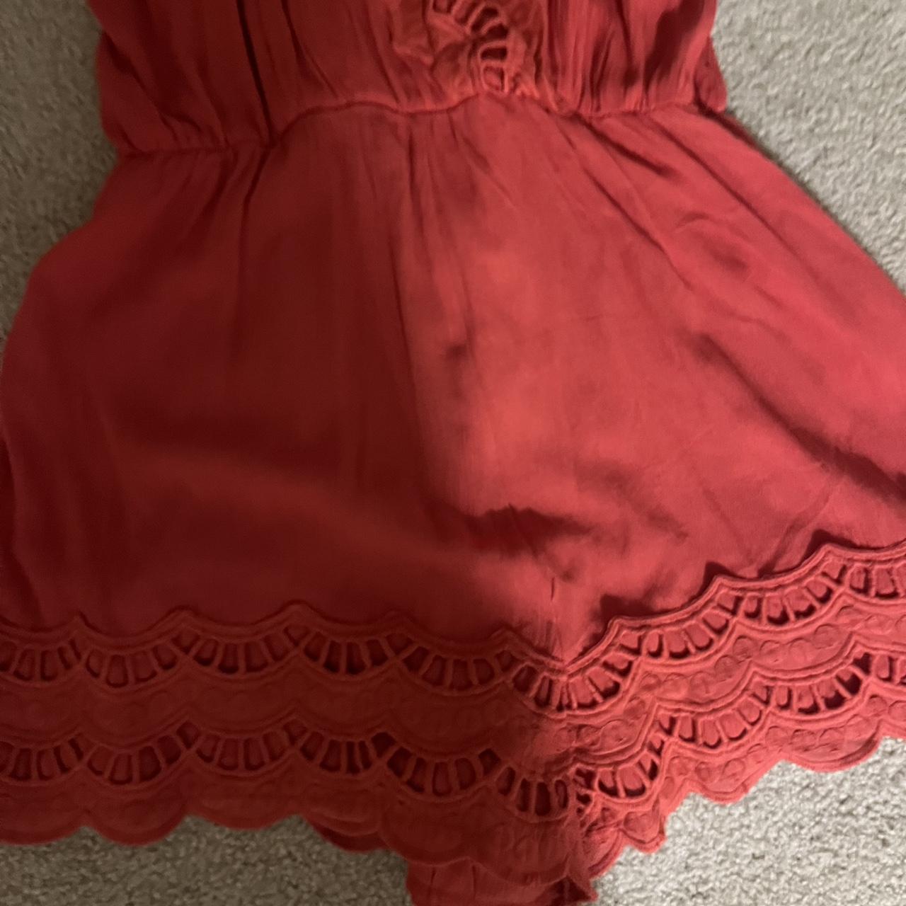 Women's Romper - Red/Pink - M – Orange boho rompe… - image 2