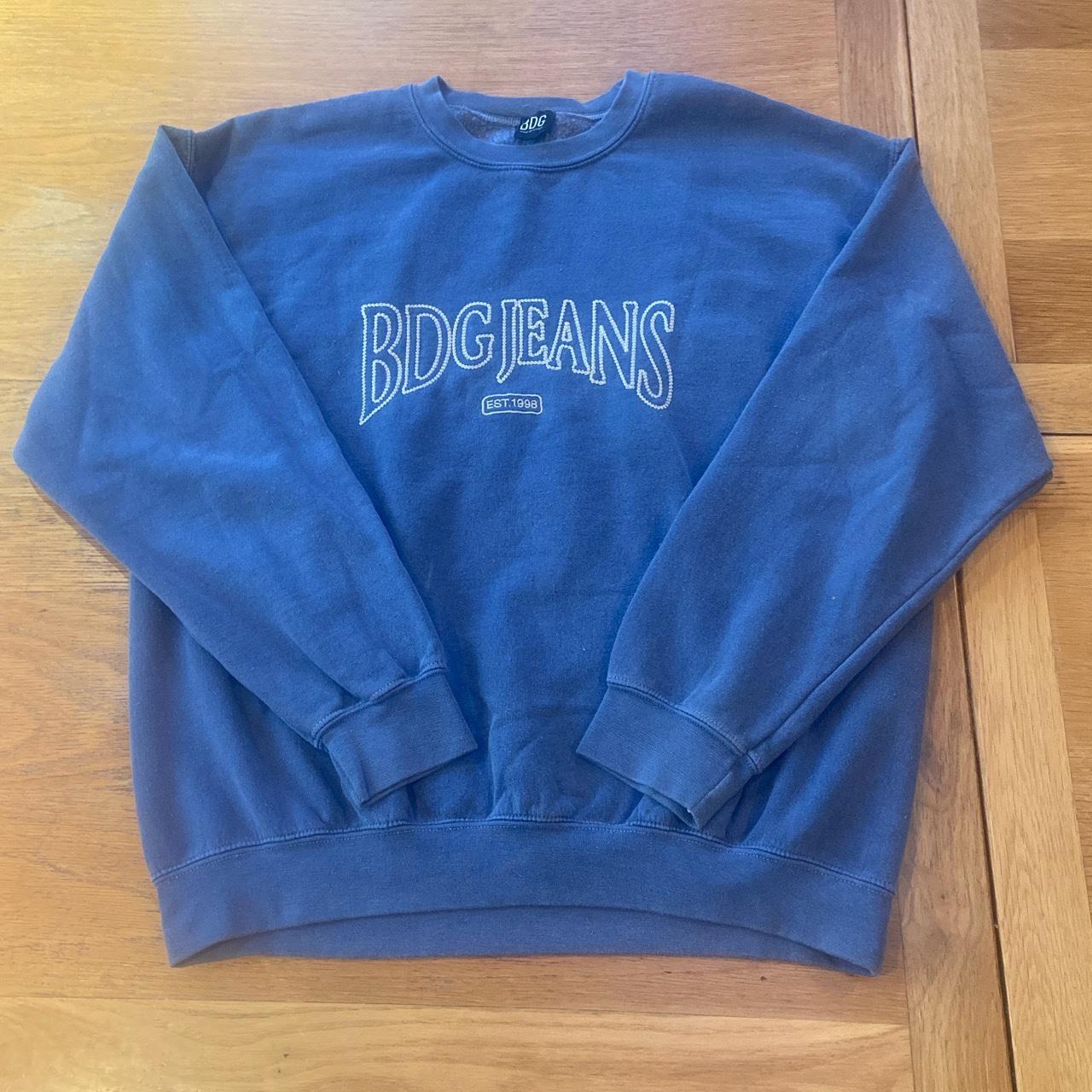 Vintage navy blue urban outfitters sweatshirt good... - Depop