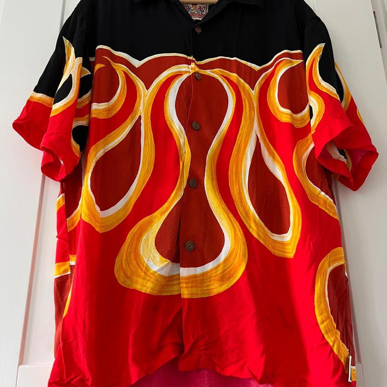 Rare vintage 90s Mambo 'Flame' Loud shirt. Men's | Depop
