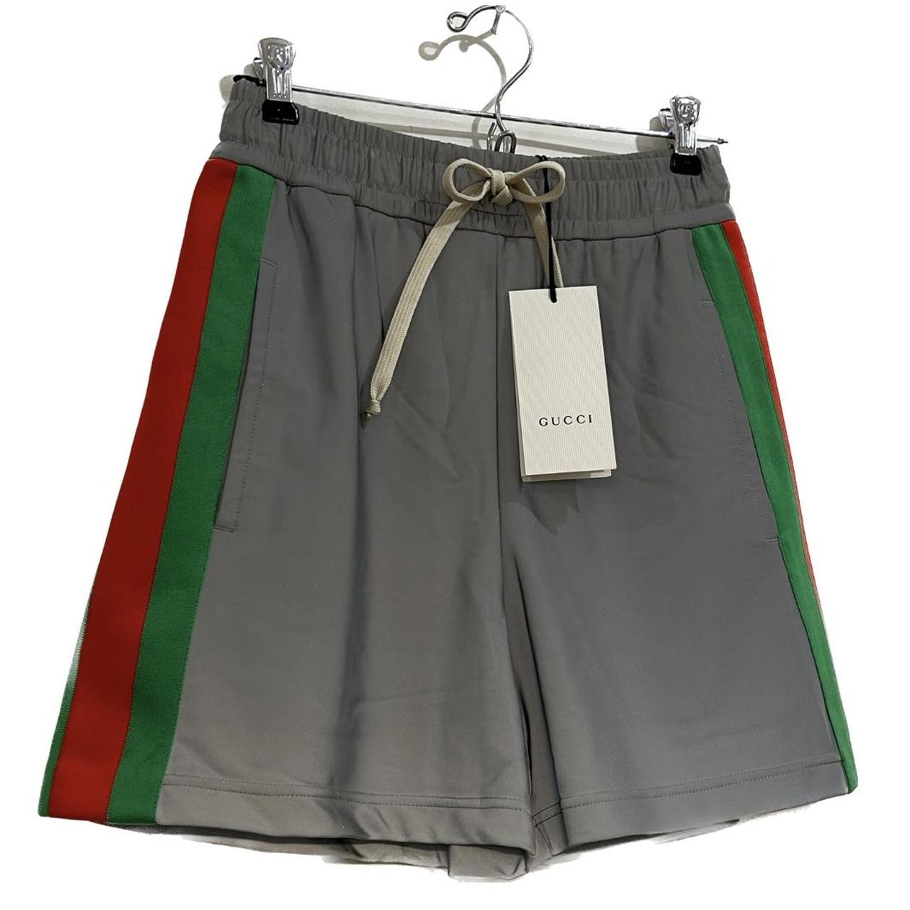 Gucci silver reflective shorts mid rise with