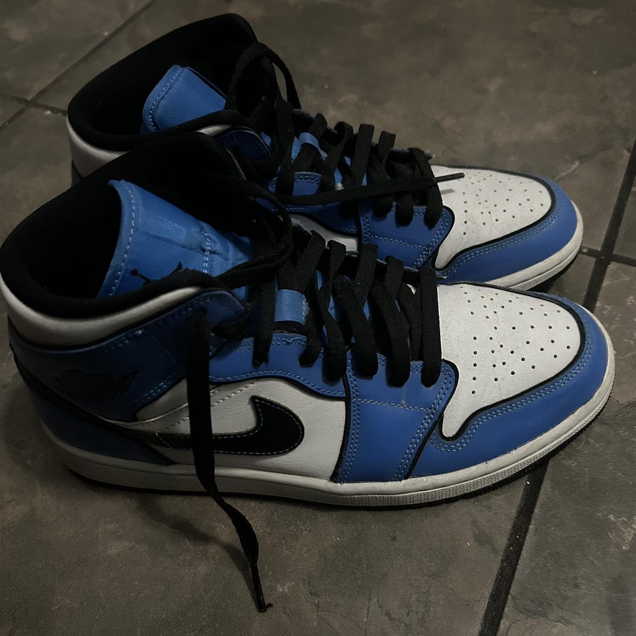 air jordan 1 signal blue mids - Depop