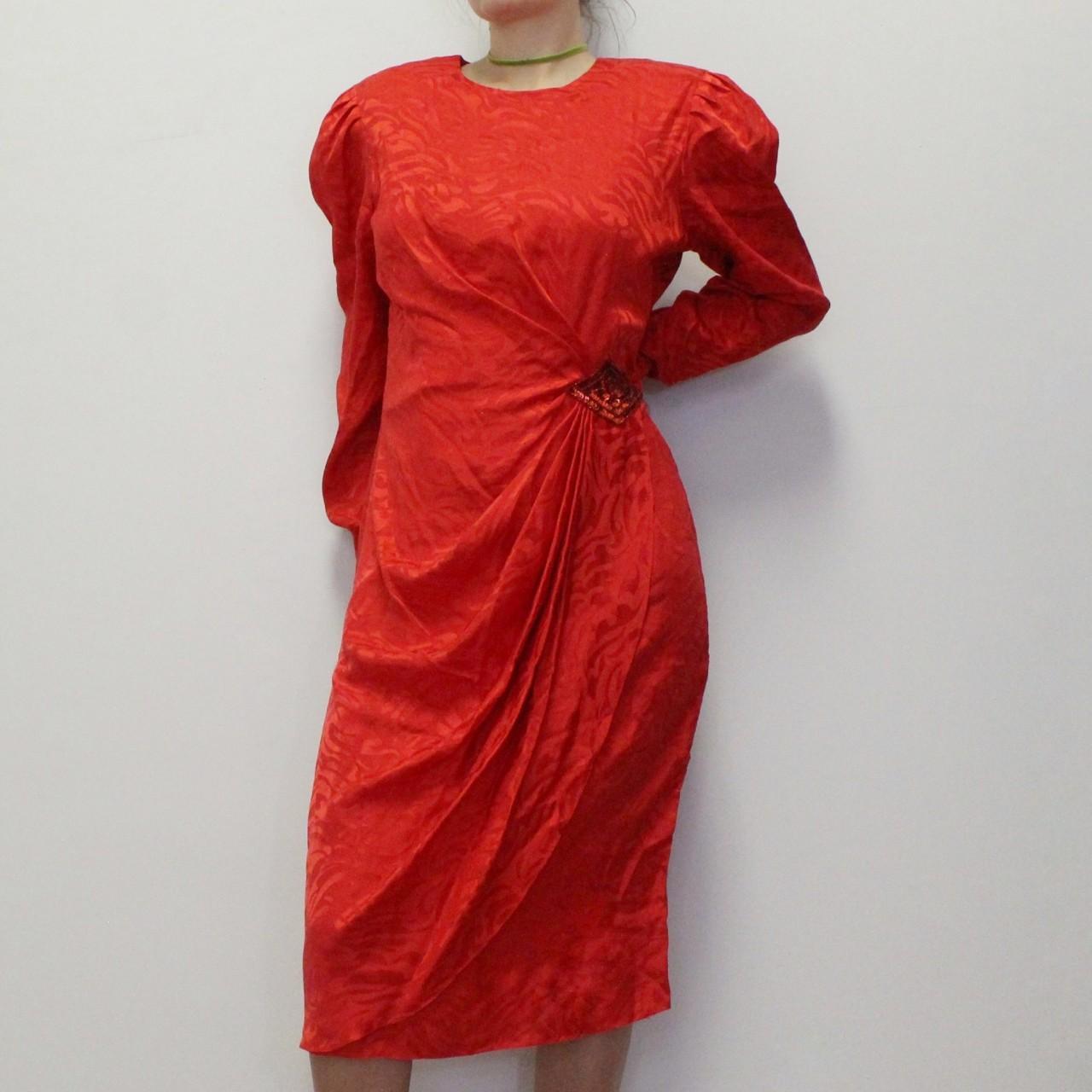 Vintage 80s Red Silk Dress by Adrianna Papell