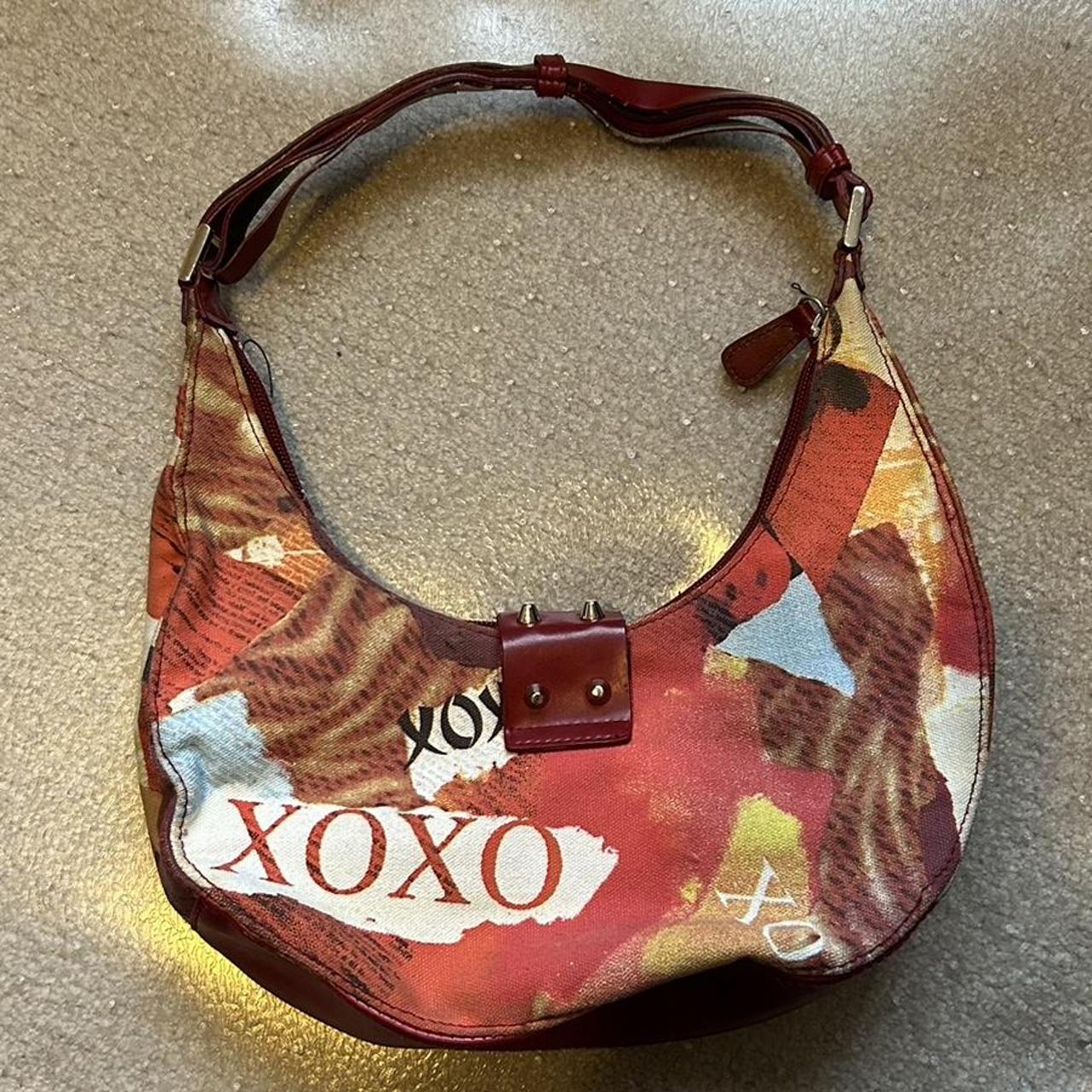 XOXO Women's Red and Burgundy Bag Depop