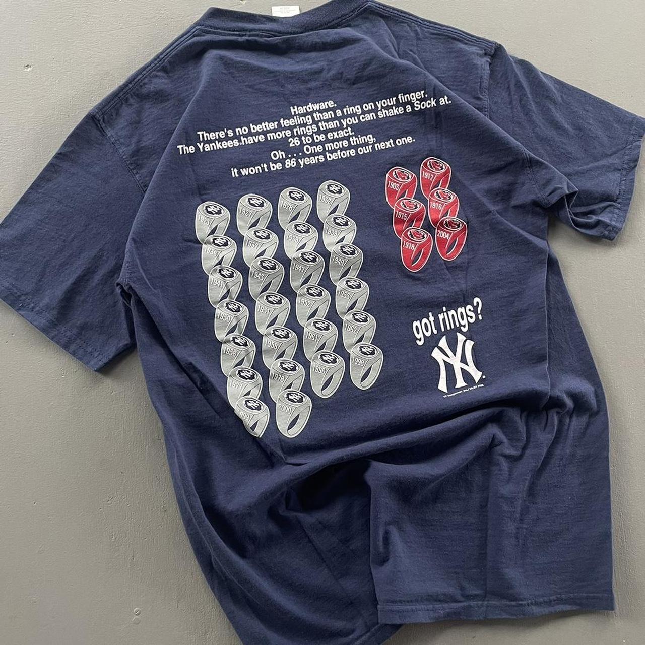 Vintage New York Yankees White/ Red/ Navy T Shirt (Size XL,Fits