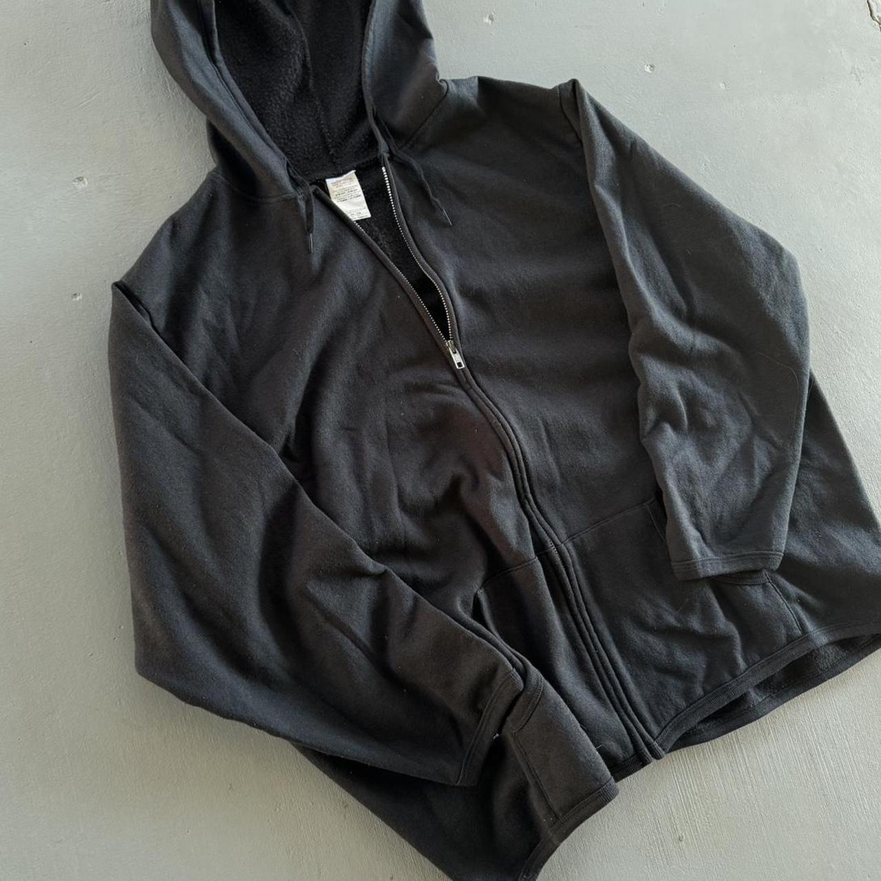 Black Zip Up Hoodie 🔥🔥🔥 -tagged XL (measures 26” x... - Depop