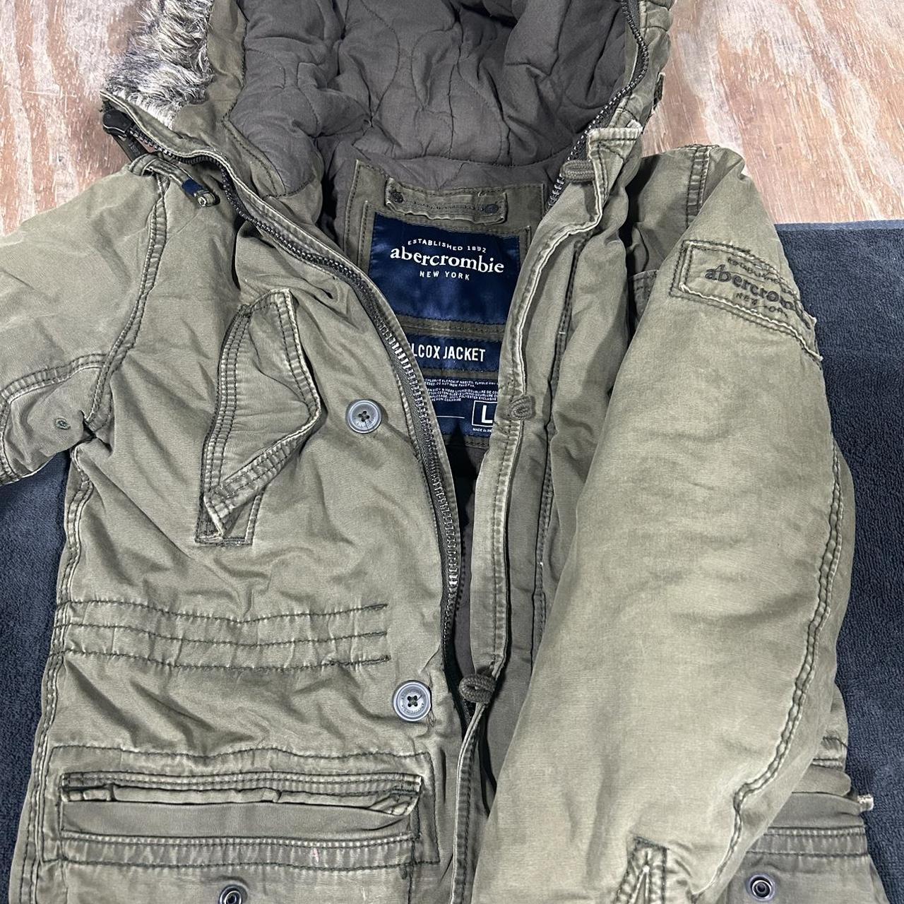 Abercrombie & Fitch Men's Khaki Jacket | Depop