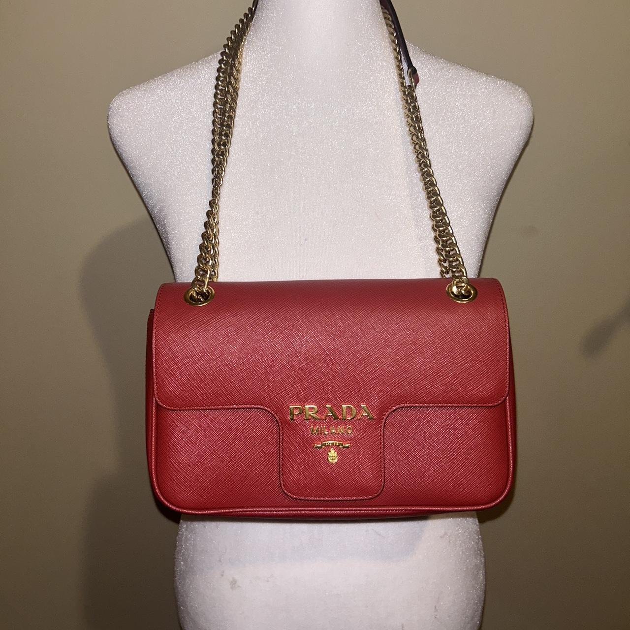 Red prada best sale bag with chain