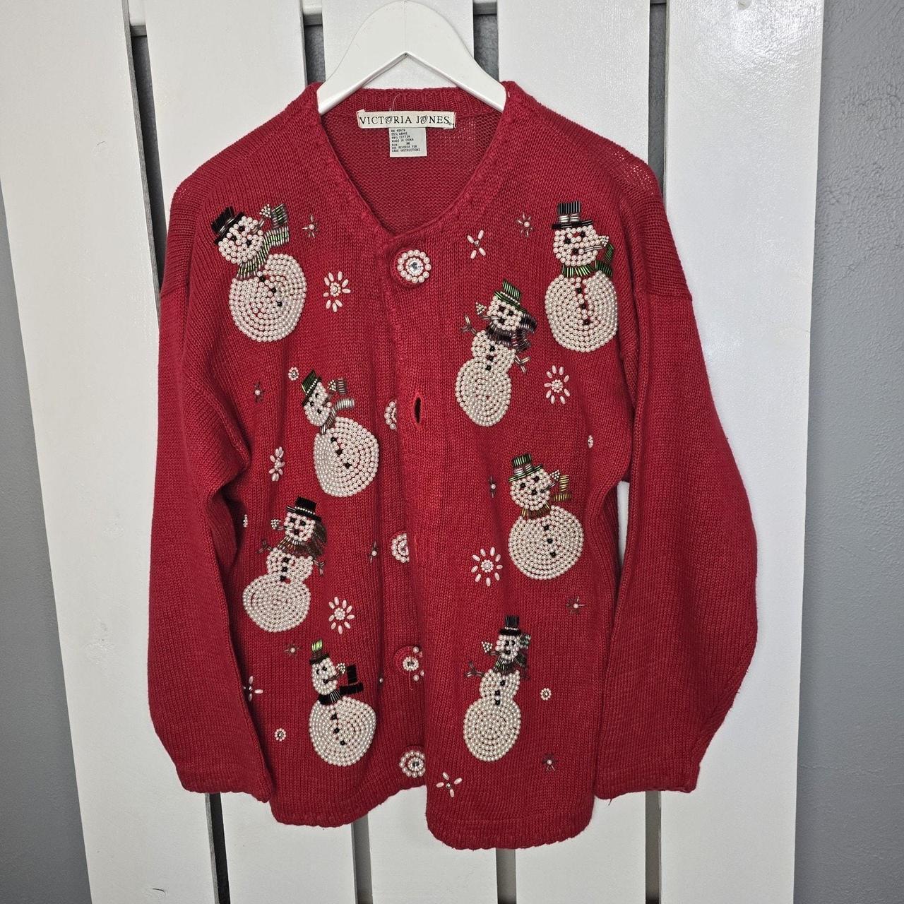 Source Unknown Women's Sweater - Red/White - M – … - image 1