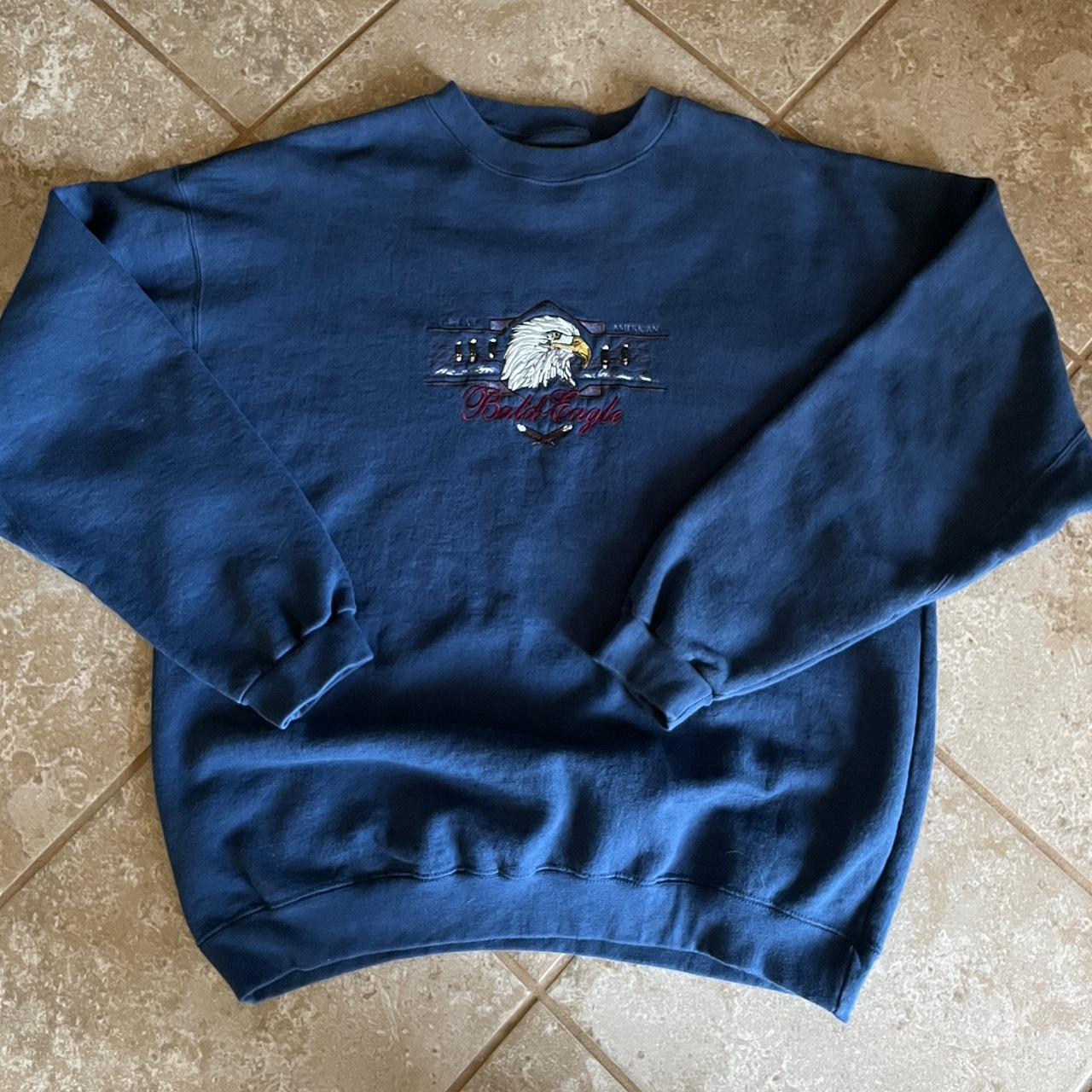 Vintage Men's Sweatshirt - Blue - XL