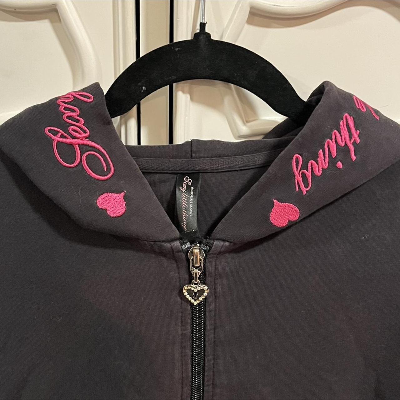Victoria's Secret Women's Black and Pink Jacket Depop