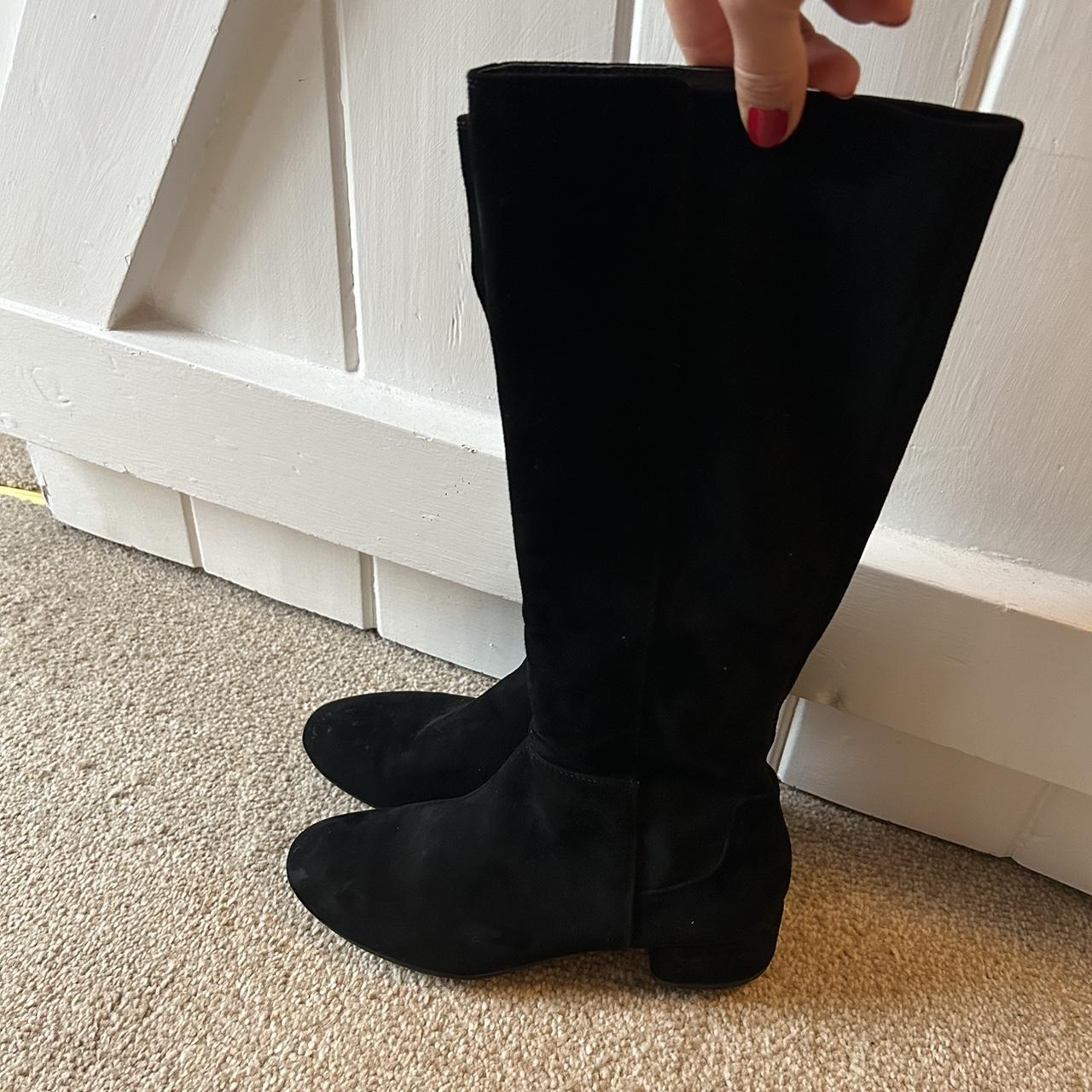 Dune black suede outlet knee high boots