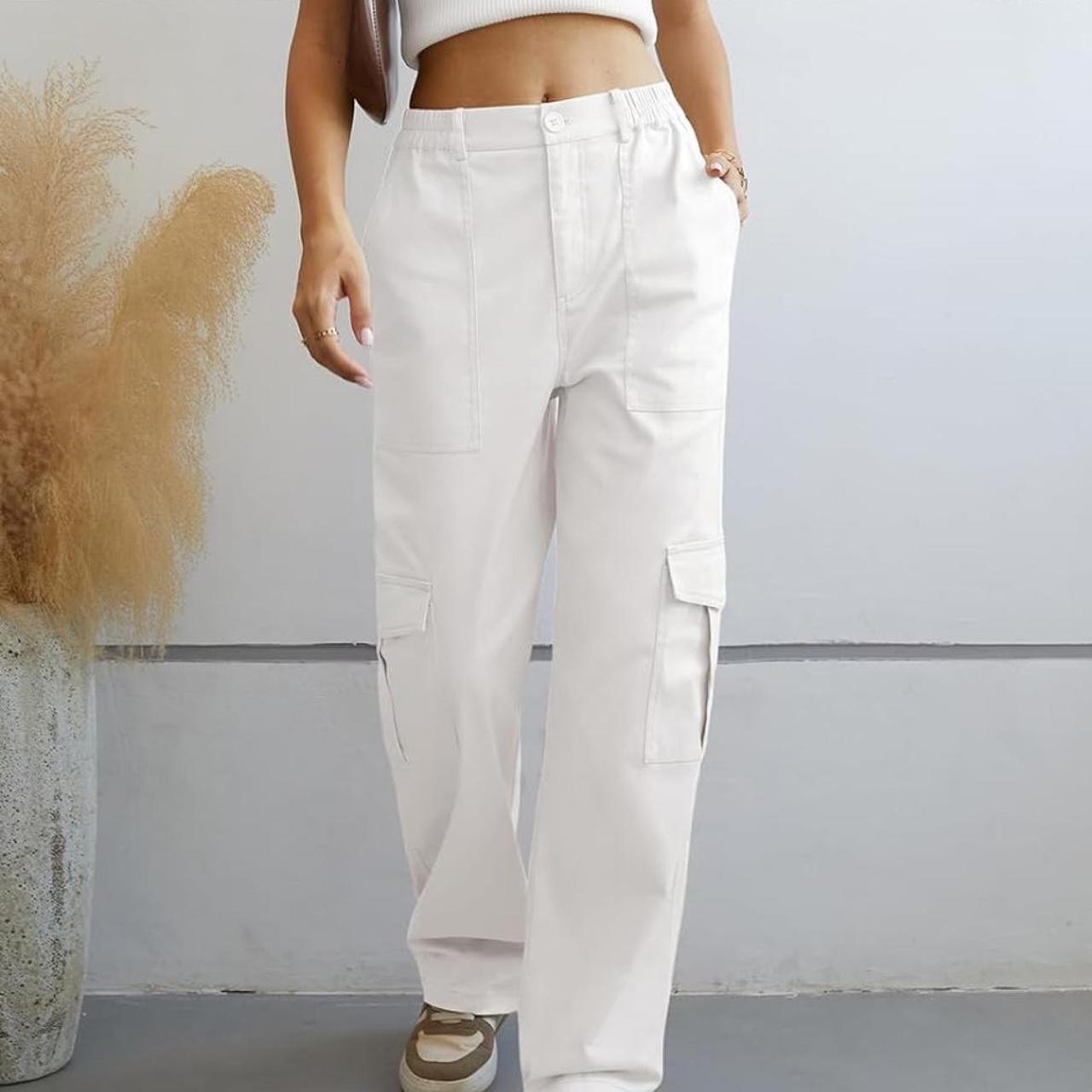 White cargo pants! Size: small, Can be worn