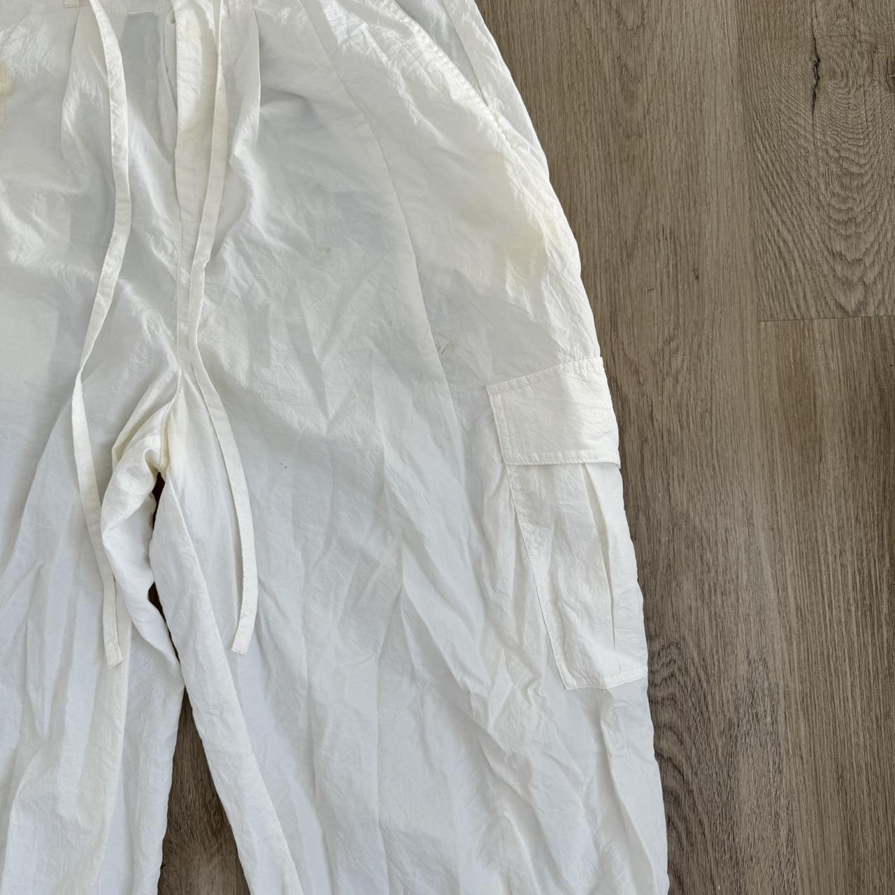 White Parachute Oversized Shell Cargos