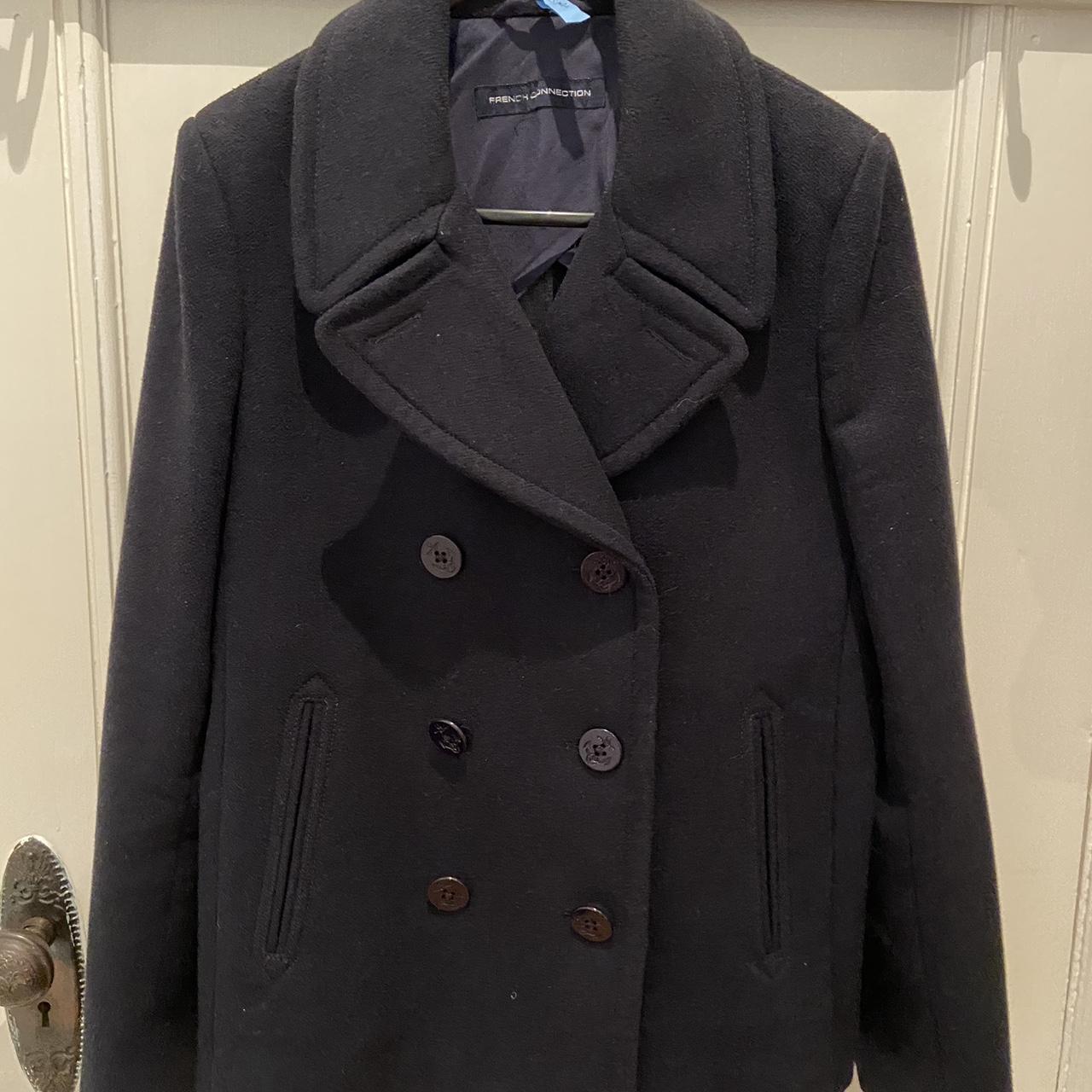 French Connection Wool blend navy peacoat Great... - Depop