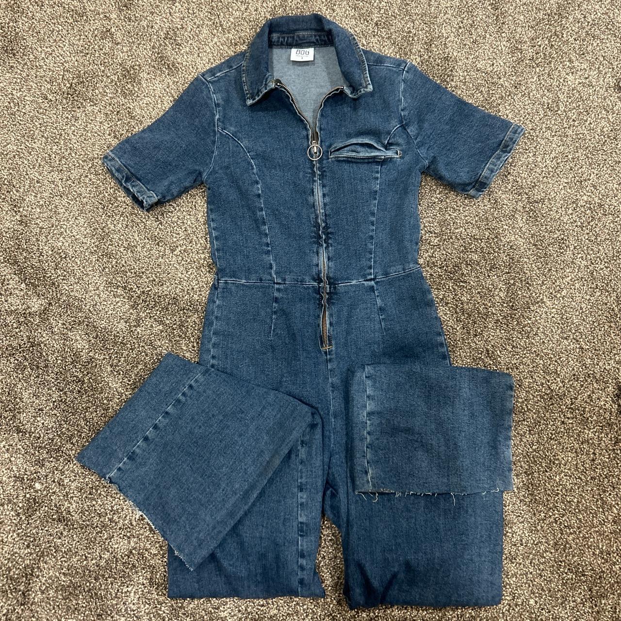 Urban Outfitters Women's Blue and Navy Jumpsuit Depop