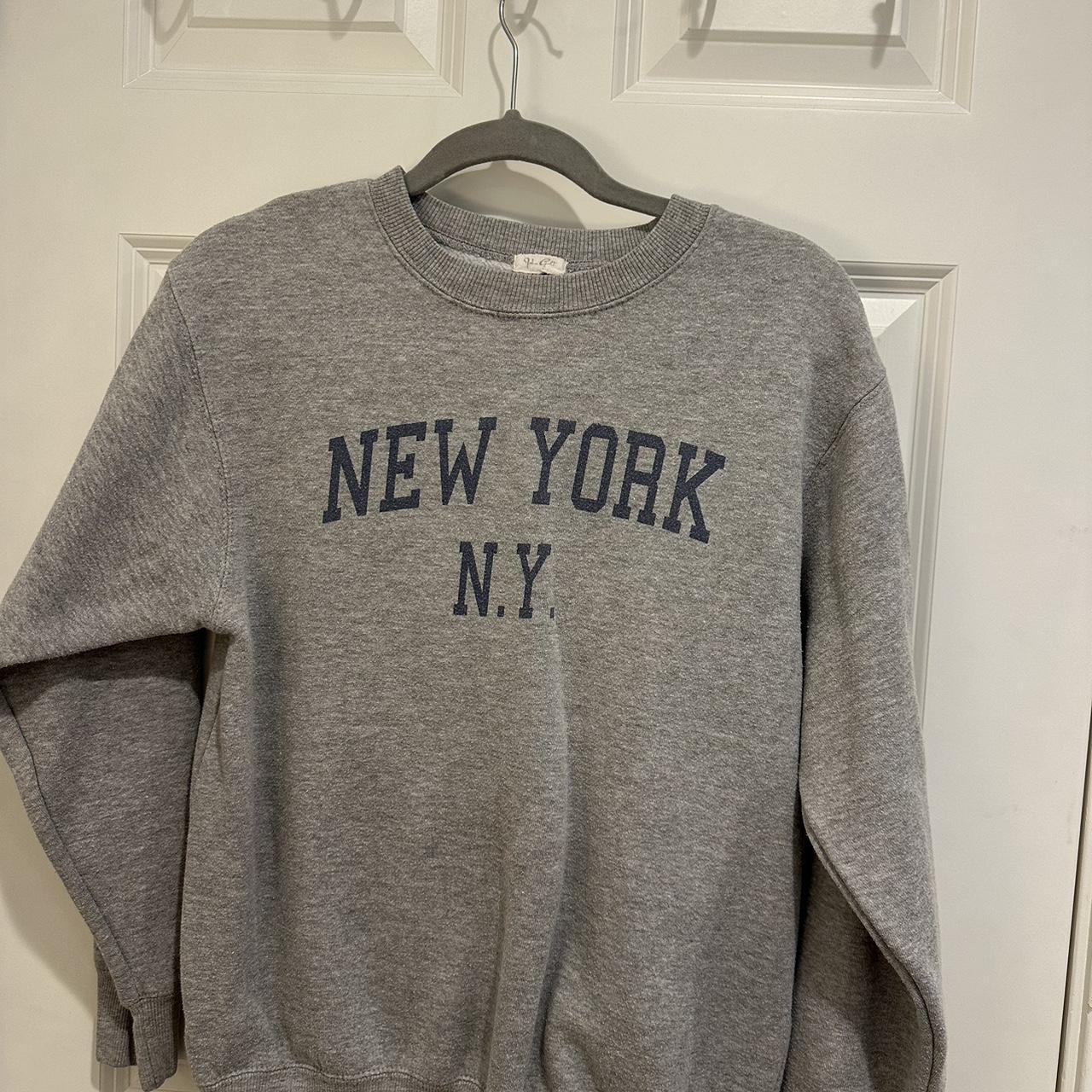 brandy melville john galt gray new york hoodie in - Depop