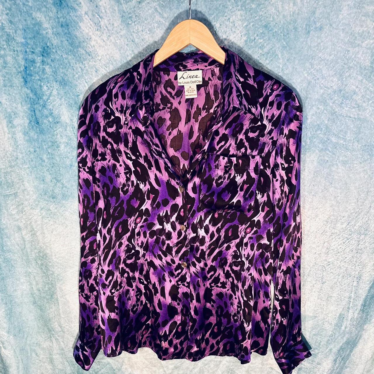 purple leopard blouse