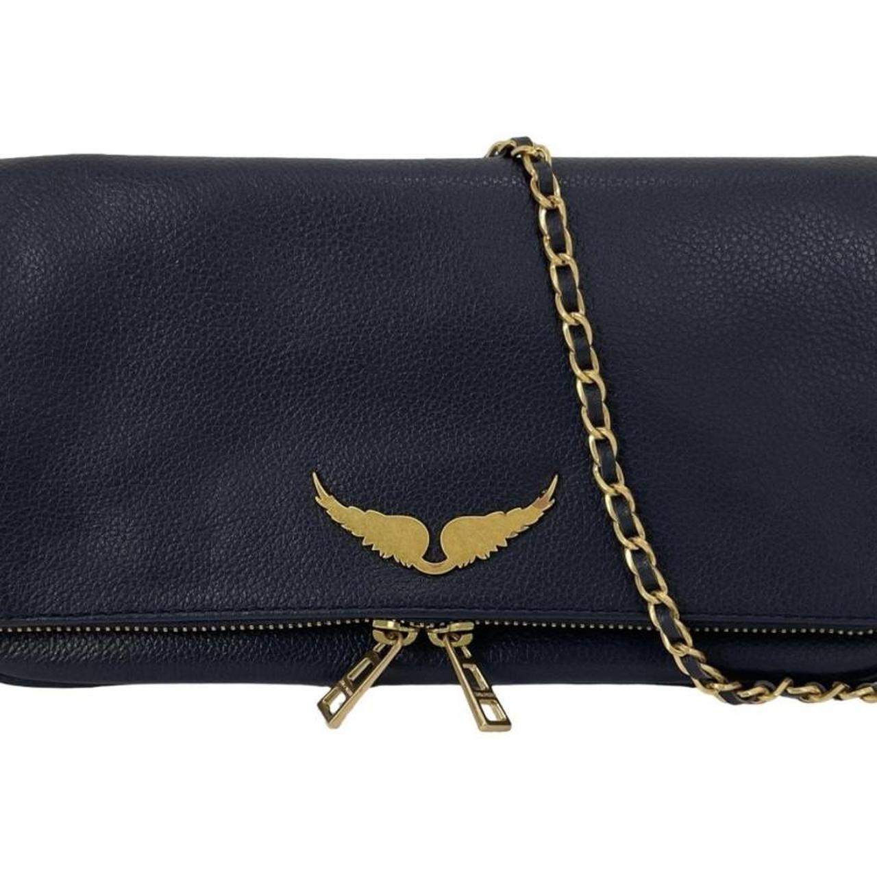 Zadig & Voltaire Women's Clutch bags - Navy/Blue – Zadig & Voltaire Blue Leather Rock Clutch …