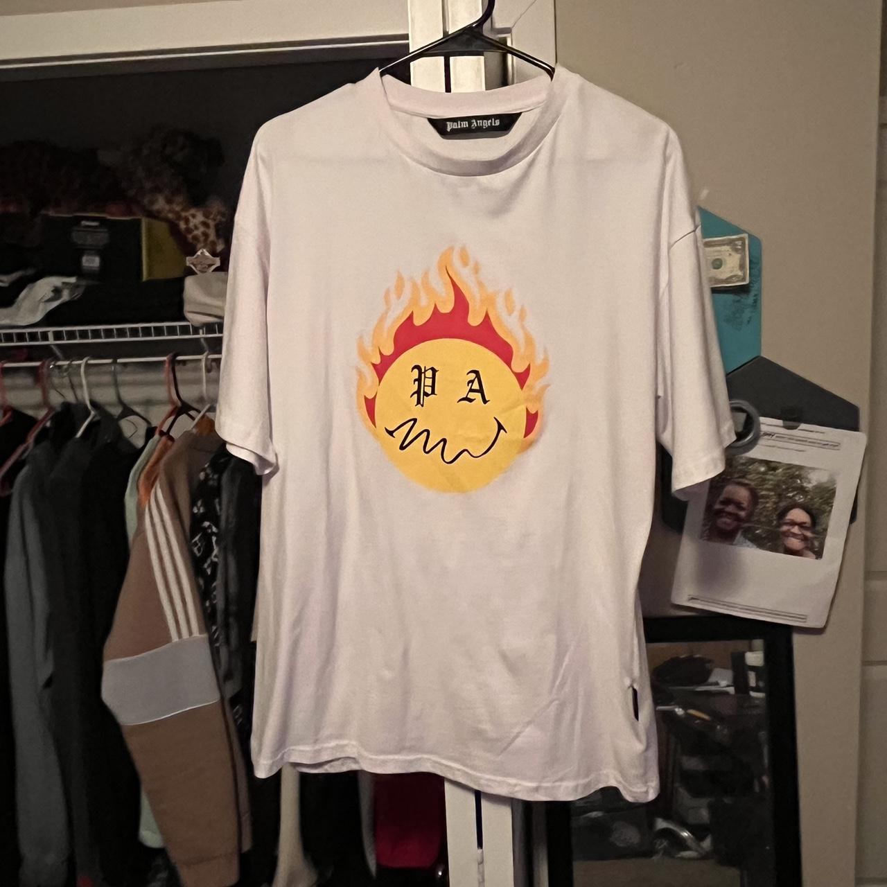 Palm Angels Burning Flame T-shirt in Black for Men