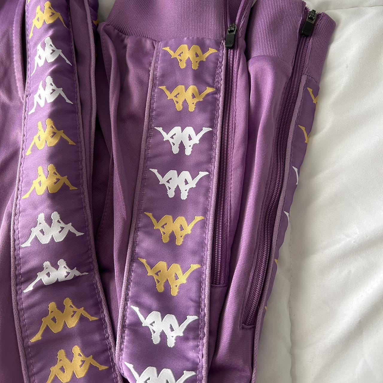 Kappa Women's Yellow and Purple Joggerstracksuits Depop