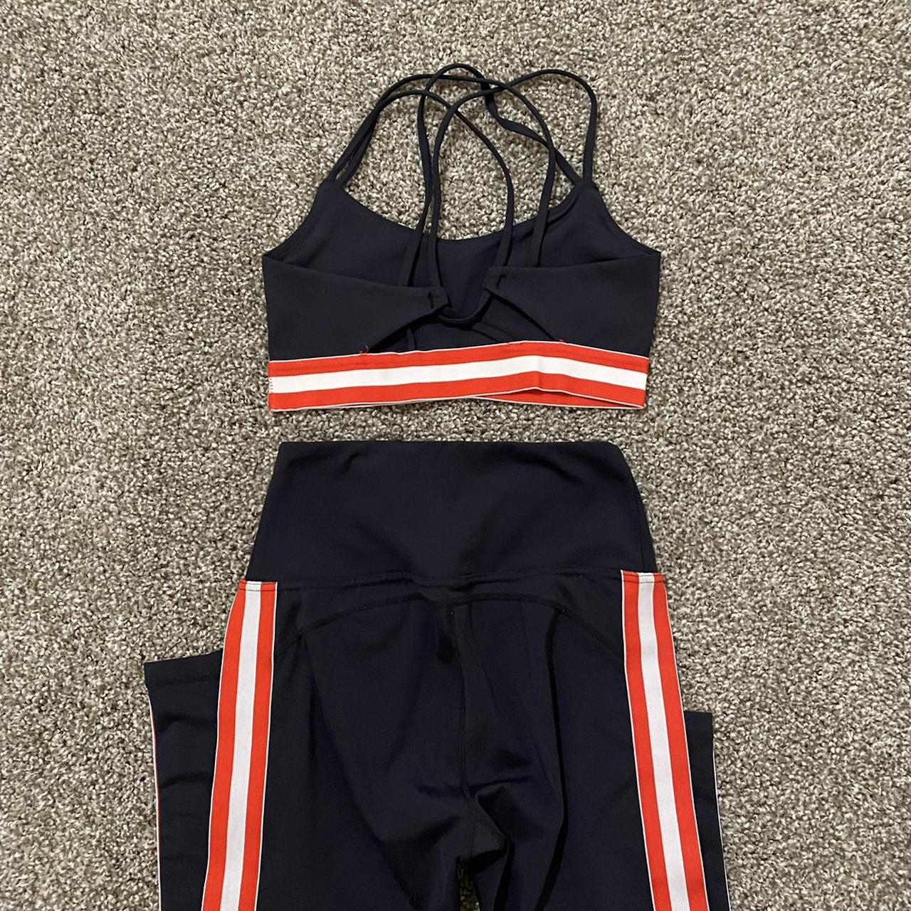 TLF apparel workout set Black with red and white - Depop