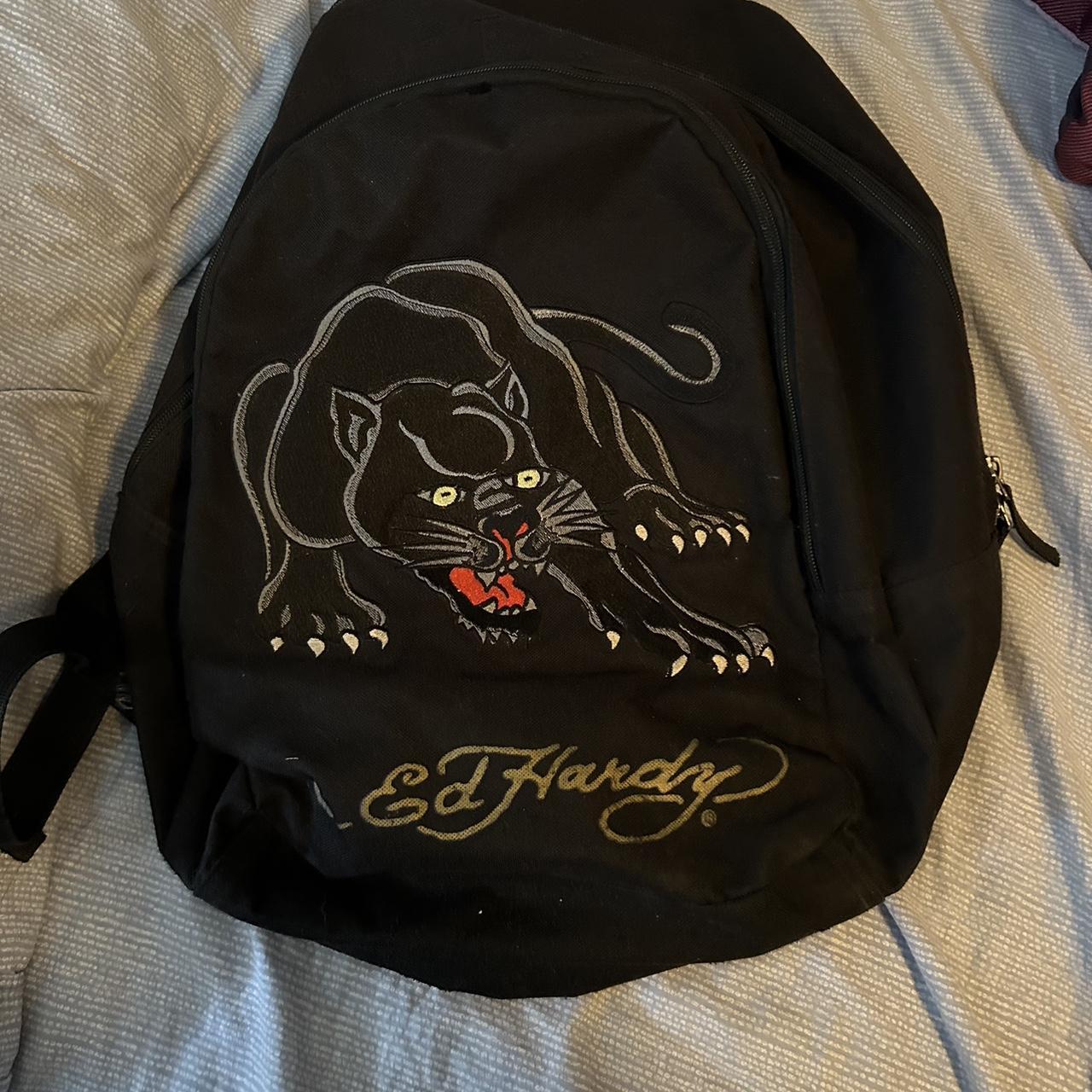 Ed hardy backpack y2k passed down from older brother... - Depop