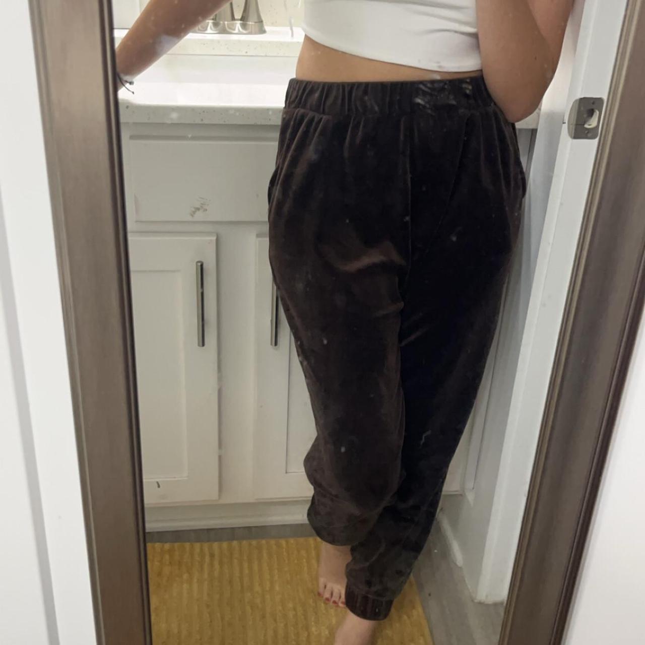 Velour Track Pants fredericks of hollywood brown - Depop