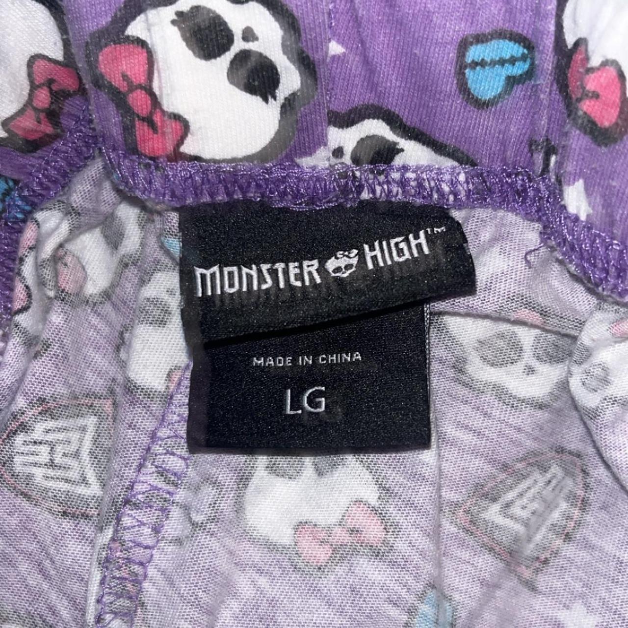 retro monster high pj pants size medium cute pattern... - Depop