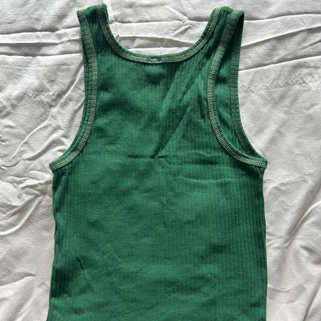 iets frans… green racer vest with yellow... - Depop