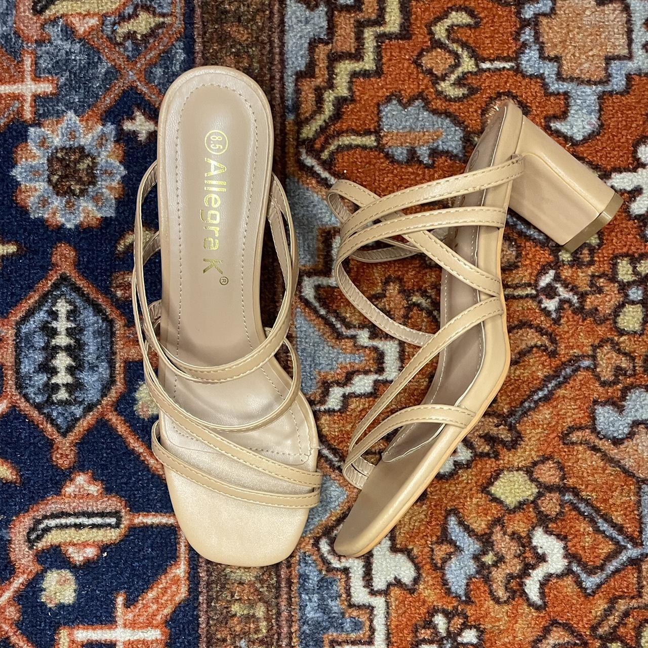 Nude Mule Heels. never worn #brandnew #sandal #strappy - Depop