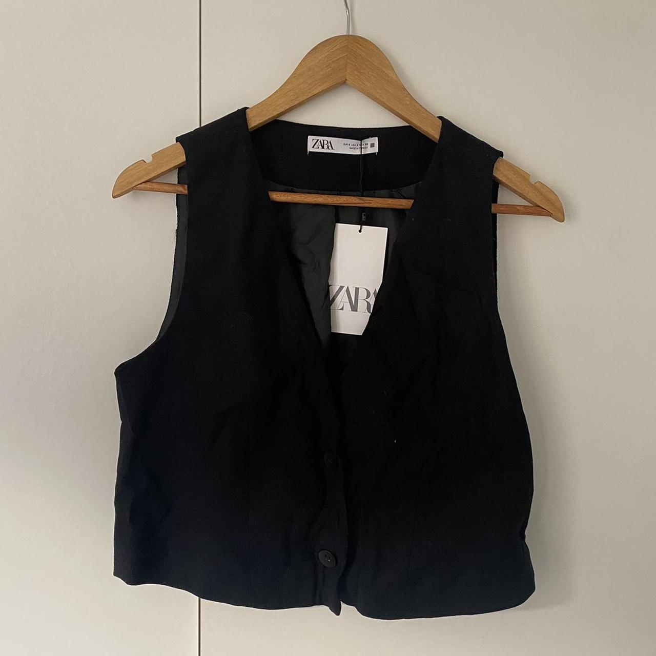 Zara black waistcoat Size S (would fit 10-14... - Depop