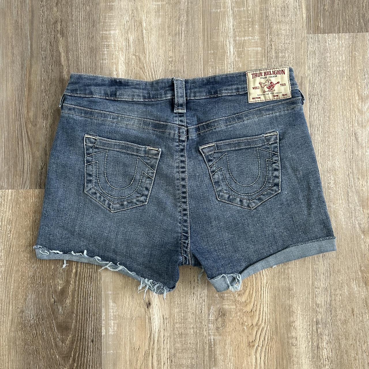 True Religion Women's Blue Shorts | Depop