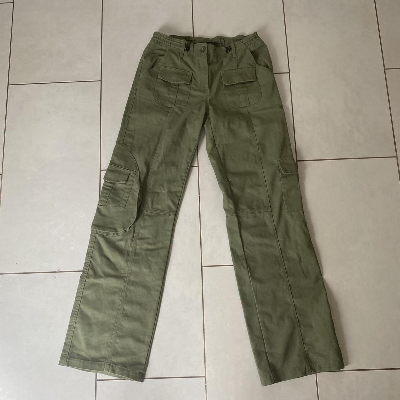 Brandy Melville Green Khaki Kim Pants Cargos In... Depop