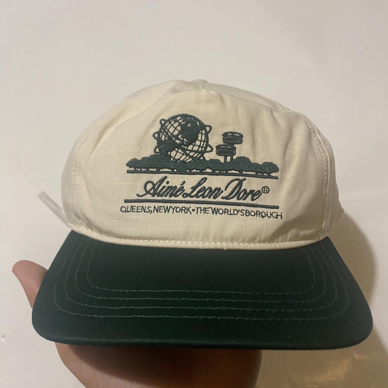 Aime Leon Dore Unisphere Cream/Green Hat Size One... - Depop