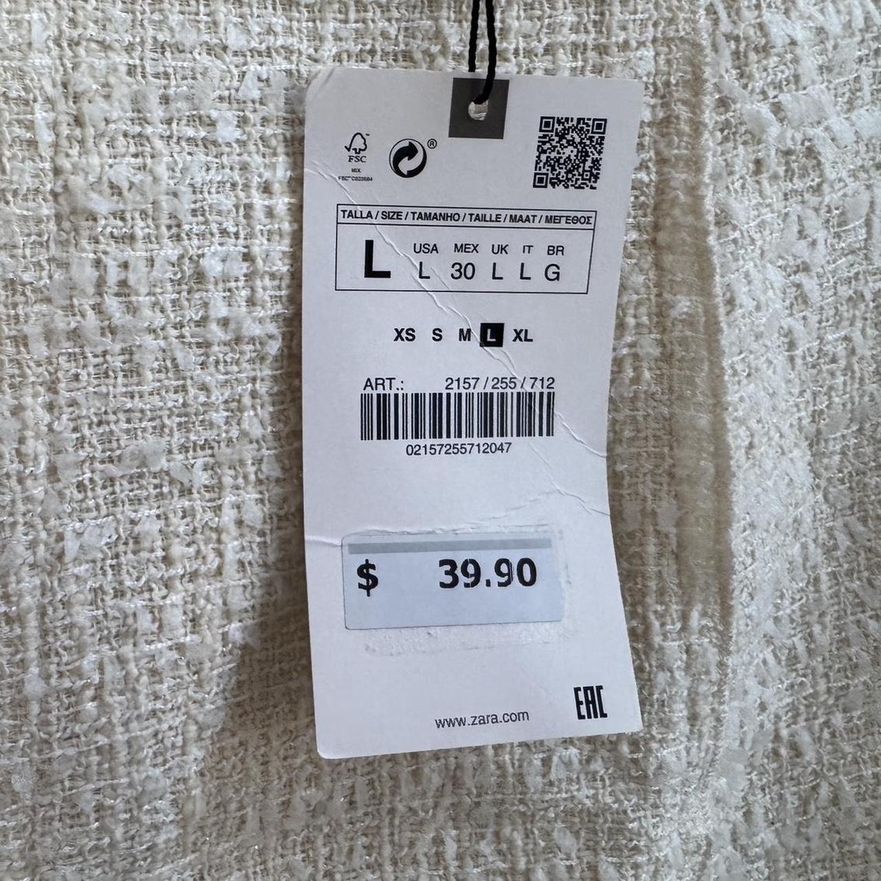 Zara Women's Skirt - White/Cream - L – new with t… - image 3